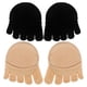 thumbnail image 1 of 2 pares / paquete Calcetines de antepié para mujer Calcetines invisibles de algodón con cinco dedos Antideslizantes No-show Shocks (Negro + Beige), 1 of 5