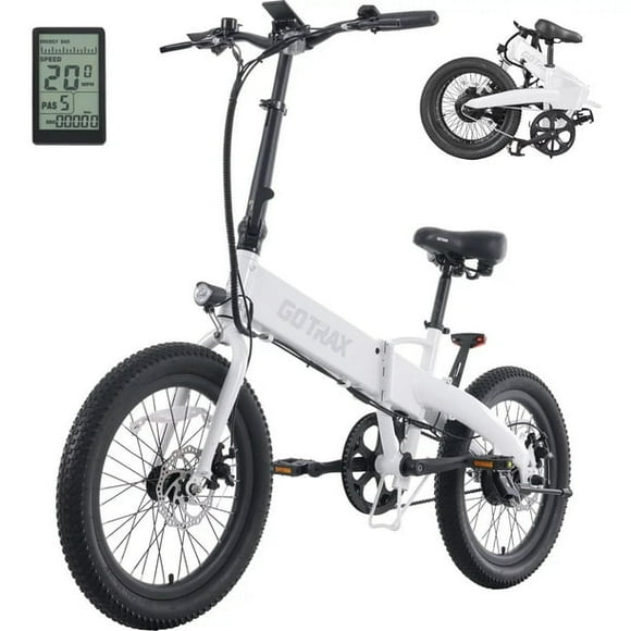 GOTRAX F1 Electric Bike for Adults, 350W Motor/20" Tire/48V/80km/32kph, 264lbs Load Folding E-Bike, Black