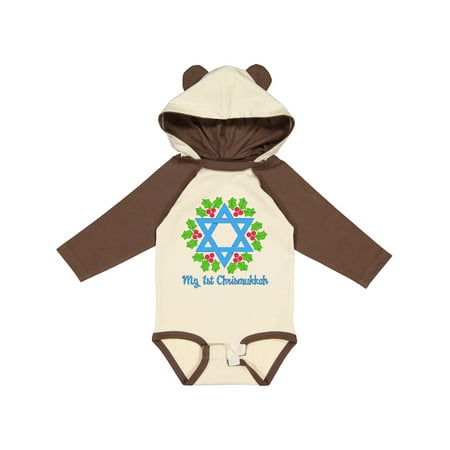 

Inktastic My First Chrismukkah with Star of David and Holly Boys or Girls Long Sleeve Baby Bodysuit