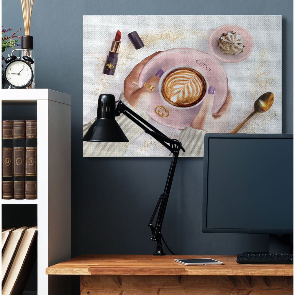 Stupell Industries Women's Glam Fashion Coffee Latte Art Designer Brand Canvas Wall Art Design by Ziwei Li, 36" x 48"