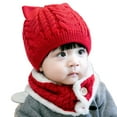 thumbnail image 2 of Kids Winter Knitted Hat and Fleece Neck Warmer Scarf Set for Boys Girls Age 5-10, 2 of 8