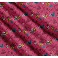 thumbnail image 3 of Soimoi Pink Cotton Cambric Fabric Heart & I Love You Text Print Fabric by Yard 42 Inch Wide, 3 of 7
