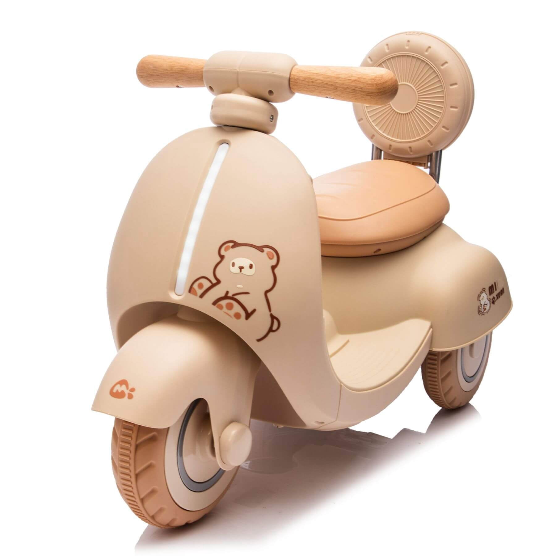 ToyRides Elite 12V Kids Ride On Electric Motorcycle, 1-3 Years, Beige