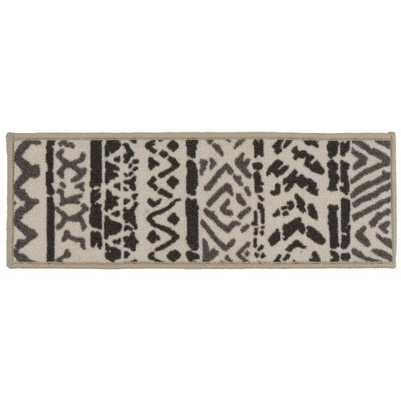 Bohemian Design Geometric Non-Slip Stair Treads (Set of 13) 8.6" x 26" Cream