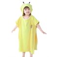 thumbnail image 1 of Toalla de bebé con capucha Terciopelo Forma de animal lindo Albornoz Capa de baño Bebé niña Niño Absorbente suave 60 * 60 cm (pikachu), 1 of 5