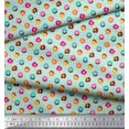 thumbnail image 2 of Soimoi Green Poly Georgette Fabric Donuts Food Print Fabric by Yard 42 Inch Wide, 2 of 5