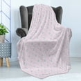 thumbnail image 4 of Breakfast Soft Flannel Fleece Throw Blanket, Pattern of Milk Bottle and Smiling Toast on Stripes, Cozy Plush for Indoor and Outdoor Use, 70" x 90", Sea Blue Baby Blue, by Ambesonne, 4 of 5
