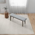thumbnail image 2 of Banc en Bois Massif Rembourré - Design Moderne du Milieu du Siècle, Gris, Siège Confortable, 2 of 4