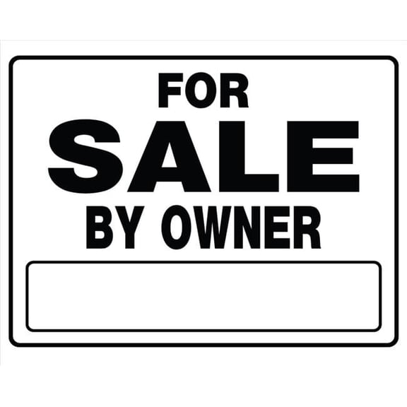 Hillman Group 20 x 24 in. Black & White Corrugated Plastic for Sale by Owner Sign - Black & White - 20in. x 24in.