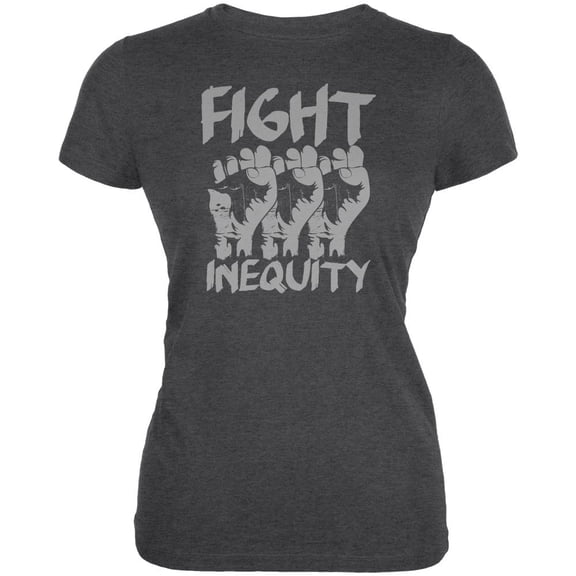 Fight Inequity Raised Fists Juniors Soft T Shirt Deep Heather SM