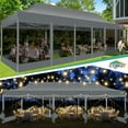 thumbnail image 4 of COBIZI 10x30 Heavy Duty Pop up Canopy with Mosquito Net,Instant Outdoor Shelter Large Canopy Tent for Outside,Gazebo with Mesh Sidewalls for Party,Backyard,Camping,Gray, 4 of 10