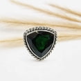 thumbnail image 3 of Handmade Chrome Quartz Oxidized Ring – 925 Sterling Silver Ring Green Healing Stone Vintage Statement Jewelry, 3 of 6