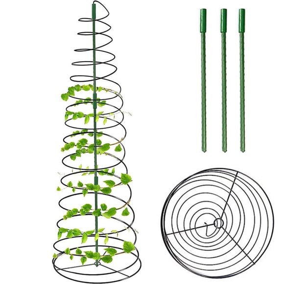 Feimier Metal Pea Trellis Green Trellis for Garden, Sugar Snap Tower with Pole, Gardening Supplies