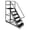 Black, variant on Home Safety Ladder 6 Step Rolling Steel 1213 lbs Capacity with Handrails Lockable Wheels Anti Slip Pedals for Store Library Garage Office All-Condition Design