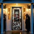 thumbnail image 5 of Leeye Halloween Cloth Door Curtain Non Woven Banner with Hooks Strips Ribbon for Wall Window Porch Decoration Party Indoor Outdoor1ml with Black Ribbon and Glue 180cm, 5 of 8