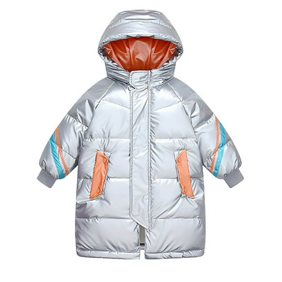 PINQI Boys Dress Blouse Windproof Kids Toddler Baby Girls Winter Warm Thick Solid Cotton Long Sleeve Padded Jacket Coat with Pockets