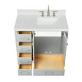 thumbnail image 2 of ARIEL Cambridge 36 Inch Grey Bathroom Vanity with Sink, Solid Wood, Carrara White Quartz Countertop, 1.5-Inch Edge, Right Rectangular Undermount Sink, 2 Soft Closing Doors, 5 Drawers, 2 of 10