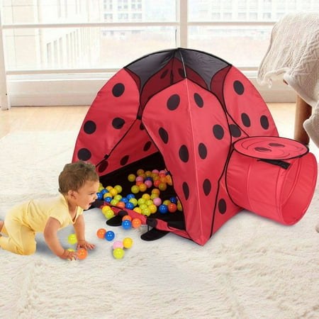 Great Ventilation - Red Foldable Children Beetle Shape Play Tent Kids Baby Pop-Up Play Game Toy Tent House Ultralarge Ventilation for Indoor and Outdoor UseWith Carry Bag