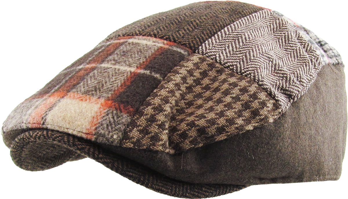 Multi Patch Plaid Wool Blend Newsboy Gatsby Ivy Hat Golf Driver Ascot