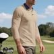 thumbnail image 4 of Blusa y camisa de manga larga con cuello vuelto para hombre, estilo informal, de golf, de negocios, con botones sueltos, de media manga, con cuello vuelto, blusas de poliéster para hombre, 4 of 9