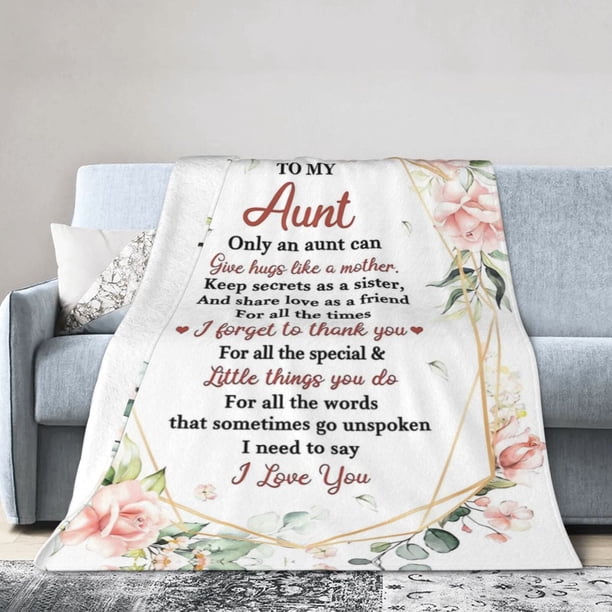 LHSHID To My Aunt Throw Blanket Soft Fuzzy Fleece Blanket For Couch Bed Living Room Decoration 60x80in