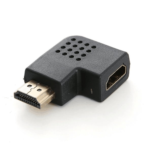 2Pcs HDMI Right Angle Adapter 90 Degree and 270 Degree 4K Cable Adapter Female to Male Connector, Gold Plated for Enhanced Picture and Sound Quality
