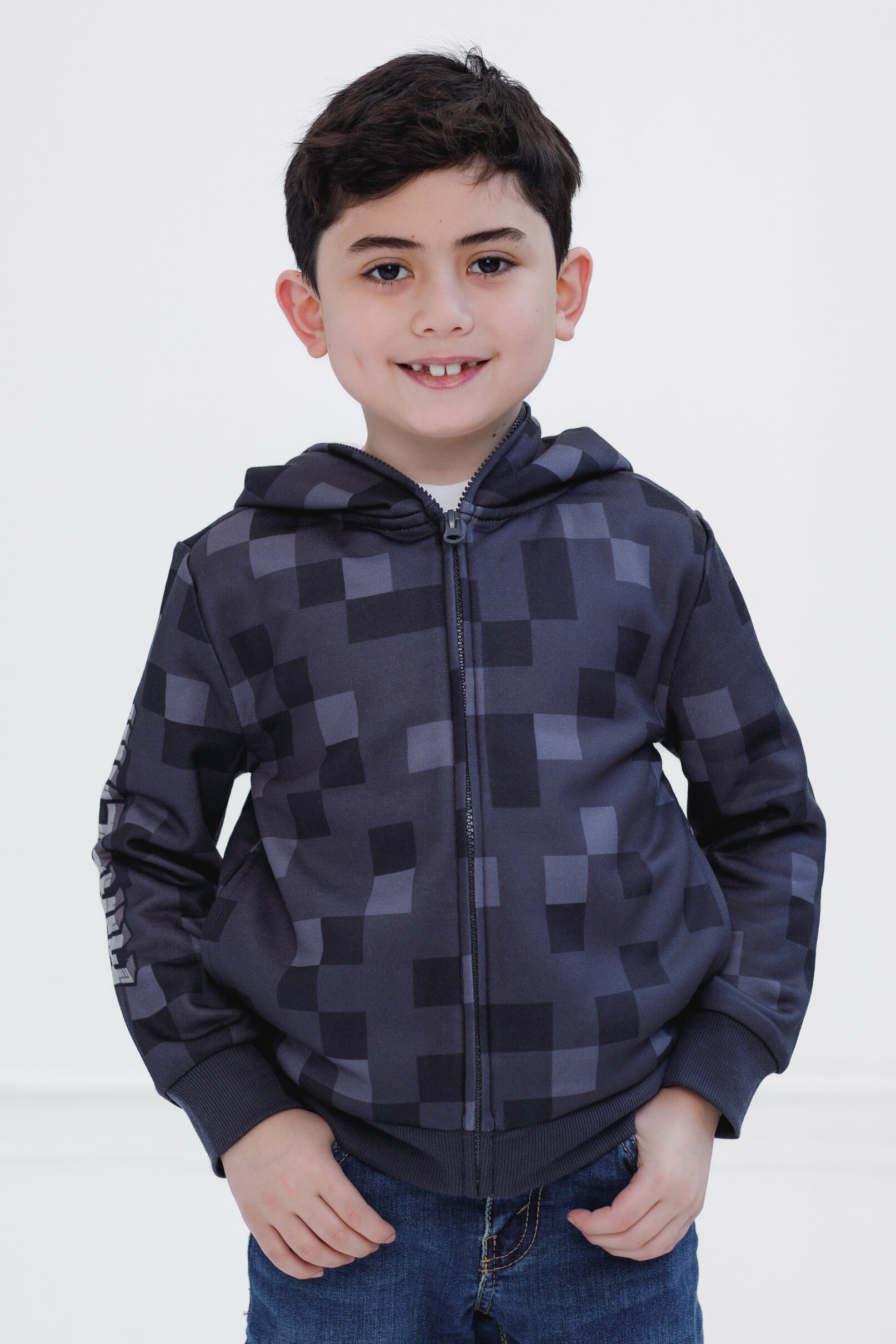Minecraft Kids Enderman Fleece Zip-Up Hoodie photo 2