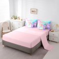 thumbnail image 3 of Manfei Lovely Monogrammed D 7-Piece Twin Bedding,Cute Unicorn Bedding Comforter Set,Multicolored,Pink Reversible, 3 of 7