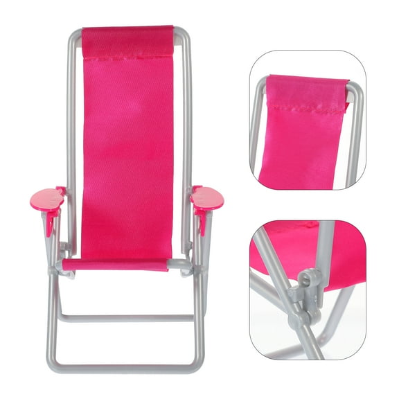 Supvox Folding Beach Lounger Mini Folding Chair Red Plastic 2Set