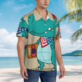 thumbnail image 5 of Daiia Cool Dino Playing Skateboard Hawaiian Shirt for Men Gentle Cotton Regular Short Sleeve Casual-Small, 5 of 9