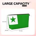 thumbnail image 3 of Flag Of Esperanto Purse Organizer Handbags Totes Leather Zipper Printing Bag For Women Travel Toiletry Bag, 3 of 7