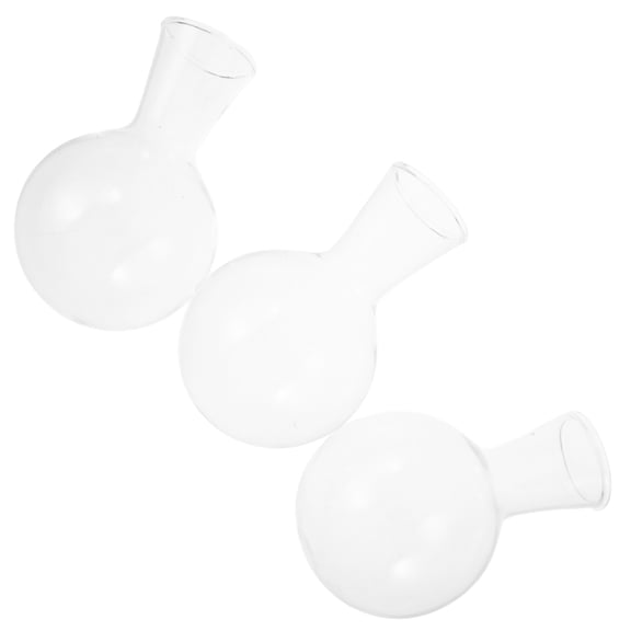 Set of 3 Wooden Hanging Glass for Flowers, Clear Transparent Hyacinth Planter Pots, Decorative Display