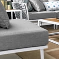 thumbnail image 4 of Lounge Sectional Sofa Chair Table Set, White Grey Gray, Aluminum, Metal, Fabric, Modern Contemporary, Outdoor Patio Balcony Cafe Bistro Garden Furniture Hotel Hospitality, 4 of 10
