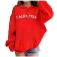 thumbnail image 2 of Girls Hoodie Long Sleeve Spring Letter California Print Hooded Sweatshirt(Big Boys), 2 of 5