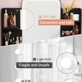 thumbnail image 3 of Homieasy Vanity Desk with LED Lighted Mirror, Makeup Desk with 5 Storage Shelves & 2 Drawers, Vanity Table, Modern Dressing Table with 3 Color Lighting Options,Black, 3 of 8