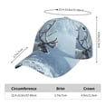 thumbnail image 2 of Fuzoiu Winter Reindeer In Snowy Mountains Print Adjustable Baseball Cap for Men and Women, Unisex Sports Hat, Sun Protection Hat for Running Workouts and Outdoor Activities All Seasons, 2 of 6