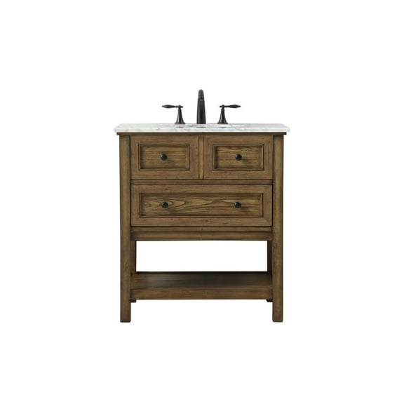 Elegant Kitchen and Bath 30 inch Single bathroom vanity in driftwood