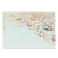 thumbnail image 1 of Eyebrow Cutting Board, Dotted Half of a Women's Face with Butterfly Lady Motifs in Pastel Colors Print, Decorative Tempered Glass Cutting and Serving Board, in 3 Sizes, by Ambesonne, 1 of 2