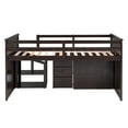 thumbnail image 5 of Bellemave Low Height Espresso Loft Bed Twin Size With Storage Steps, Desk and 5 Drawers for Teen, Wood Twin Size Loft Bed with Movable Storage Drawers and Stair, 5 of 13