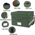 thumbnail image 3 of Fireproof Document Box with Lock,File Storage Organizer with Pockets,Collapsible Portable File Box Home Office  Filing Cabinet with Handle for Hanging Letter/Legal Folders,Green,2 Pack, 3 of 4