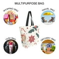 thumbnail image 7 of FORMRS Womens Canvas Tote Bag with Zipper Inner Pocket Shoulder Handbag, Beige Christmas Candy Canes, 7 of 7