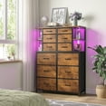 thumbnail image 5 of Enhome dresser for Bedroom Dresser with LED Lights Fabric Dressers & Chests of Drawers with 12 Drawers & Open Shelves, 5 of 9