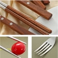 thumbnail image 3 of Table Forks & Spoons Set, Wooden Handle, Stainless Steel, Easy To Clean, Reusable, Elegant Design, Suitable For Formal Meals, Informal Meals, Office Lunches, Get-Togethers, 3 of 5