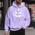 thumbnail image 1 of Sudadera con capucha de Halloween para hombre, informal, de moda, con cuello redondo, estampado, manga larga, blusa de poliéster, 1 of 5