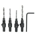 thumbnail image 3 of Juego de 4 brocas de avellanado y llave de avellanado para madera EOTVIA No, 3 of 7