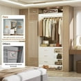 thumbnail image 5 of Aheaplus 2.5FT Closet System with 3 Drawers, 29.5’’ Closet Organizer, Wood Closet Organizer System, Walk-in Closet or Small Closets Wardrobe, Clothes Rack with Hanging Rods,-E6, White, 5 of 7