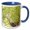 Blue/White, variant on 3drose, Bird Nest in Tree, 11oz Two-tone Green Mug