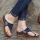 thumbnail image 4 of Amzcrzy Zapatos de mujer,Zapatos de mujer,Zapatillas de mujer, Pantuflas de cuña informales de verano para mujer, con punta redonda, flores y tacón medio, talla grande Sandalias Mujer Zapatillas De C, 4 of 6
