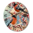 thumbnail image 3 of Designart 'Two Tits Sit On A Snow-Covered Berries Branch ' Traditional Wood Wall Clock, 3 of 5