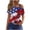 S5-Red, variant on Independence Day Clothes for Women Star Loose V Neck Shirt Button Summer T Shirts Short Sleeve Tops White S